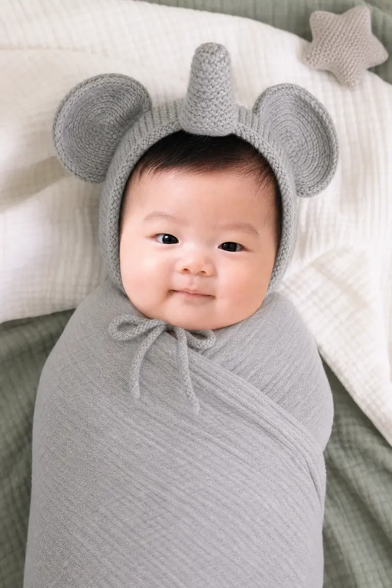 회색 코끼리 포대기 오버헤드