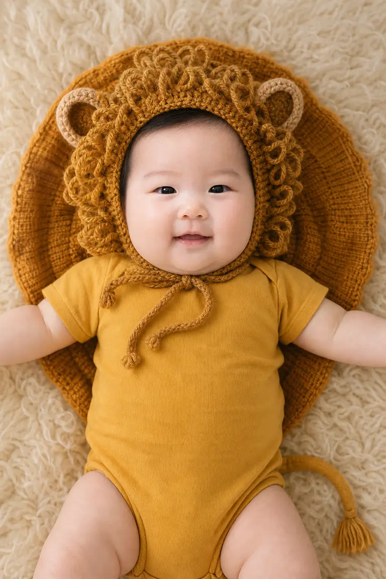 꼬마 사자 갈기 보닛 탑다운
