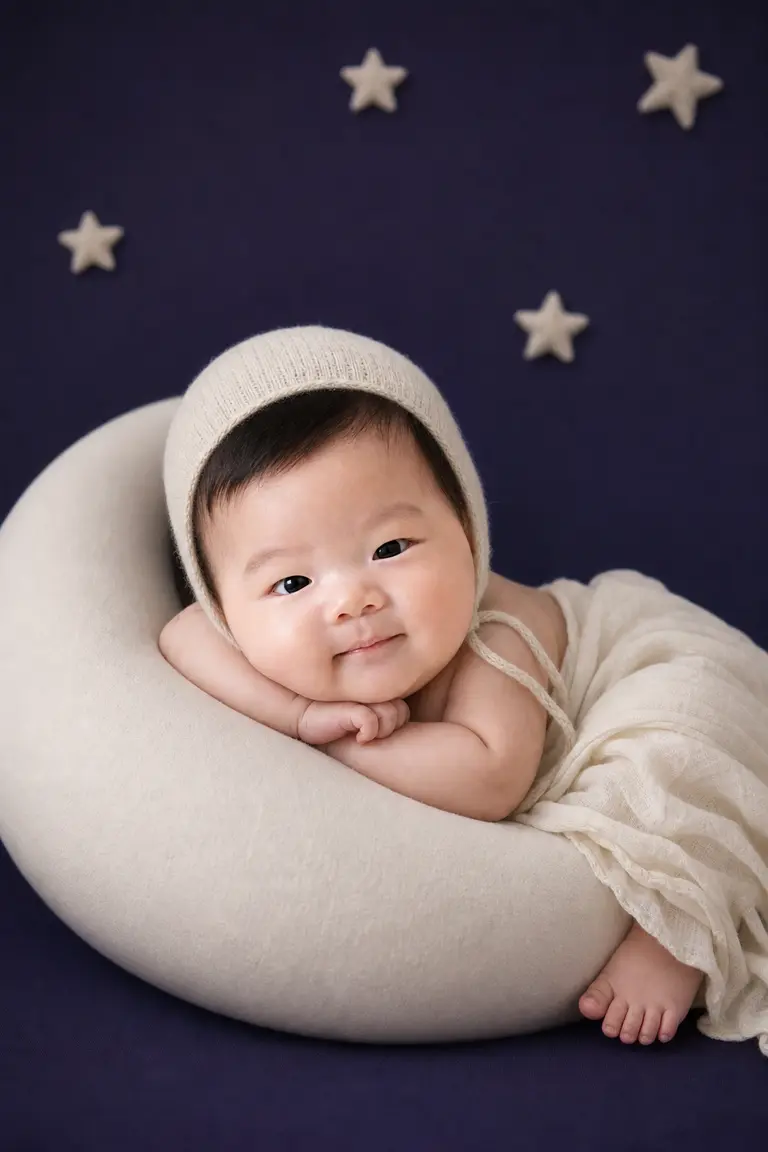 초승달 위의 꿈나라 아기