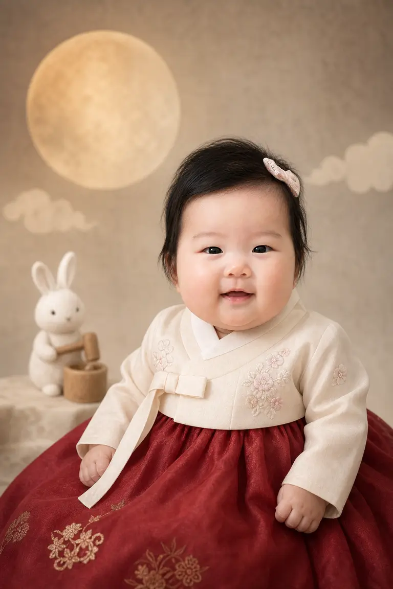 달토끼 설화 속 한복 아기