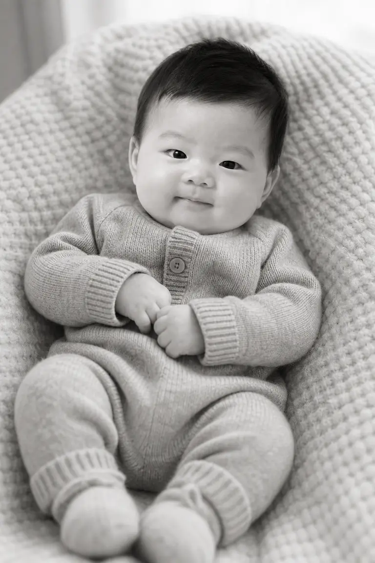 흑백 포근한 니트 디테일