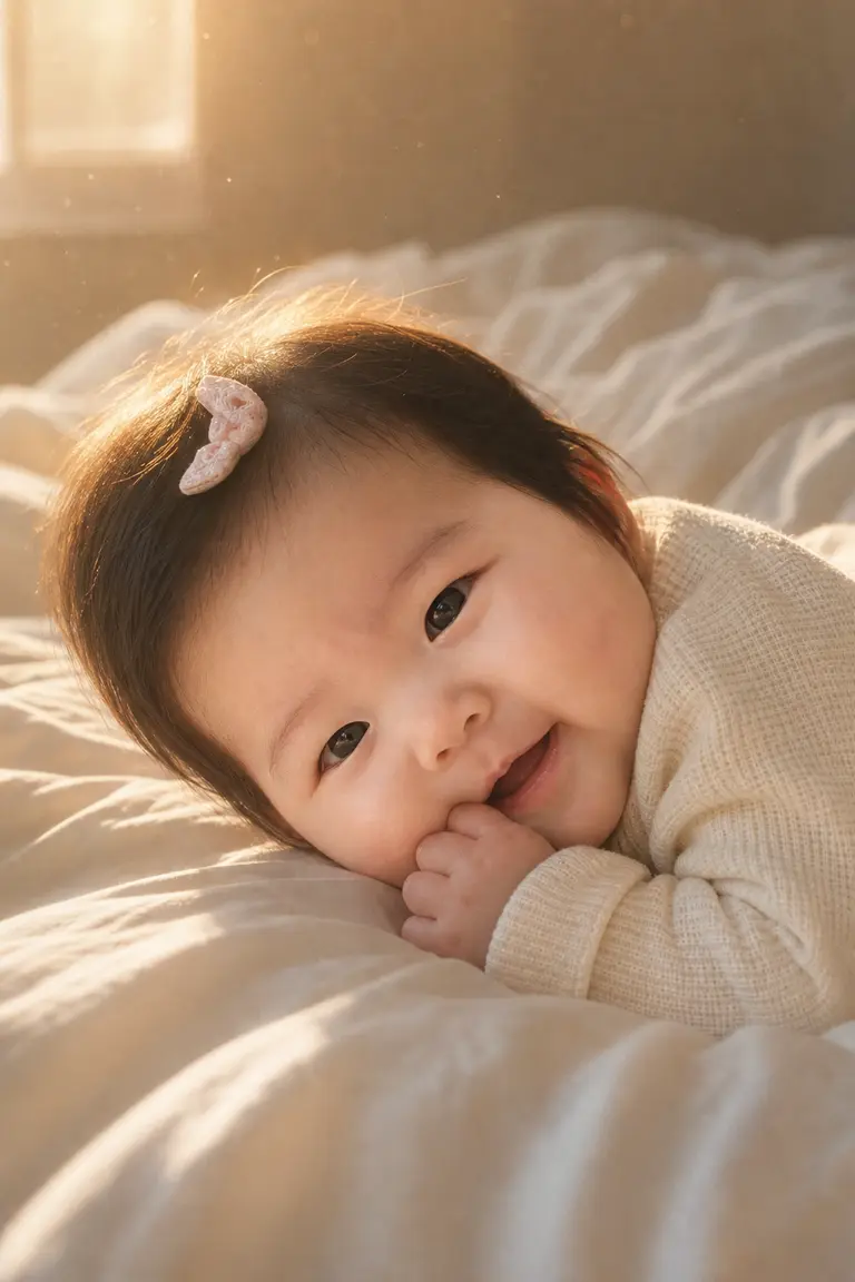 골든아워 침대 햇살