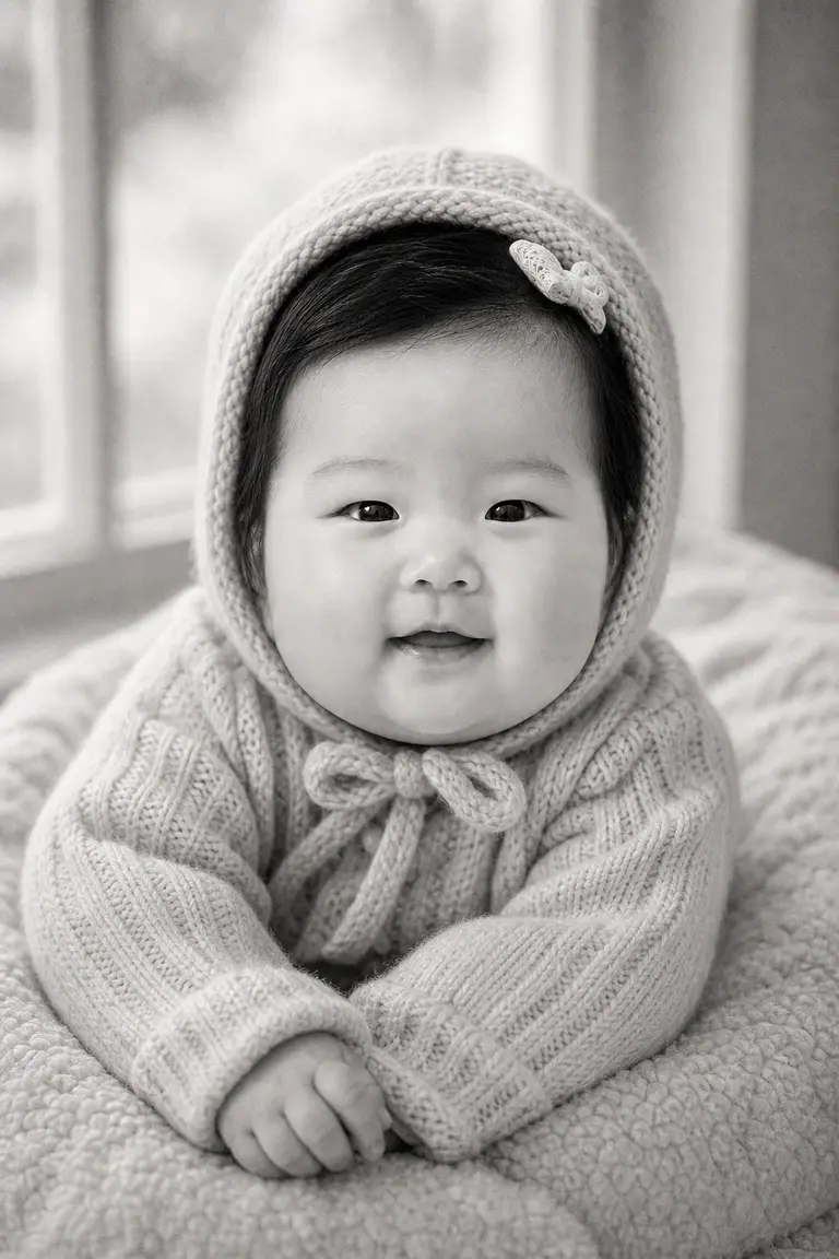 흑백 가을 니트 감성