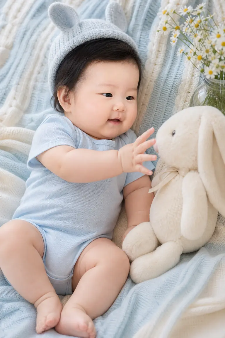 연하늘빛 토끼 친구 봄