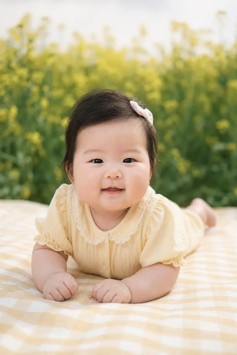 유채꽃밭 배밀이 전신
