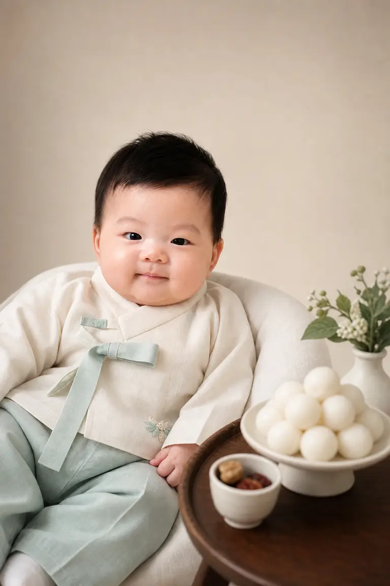 아이보리 백일상 전통