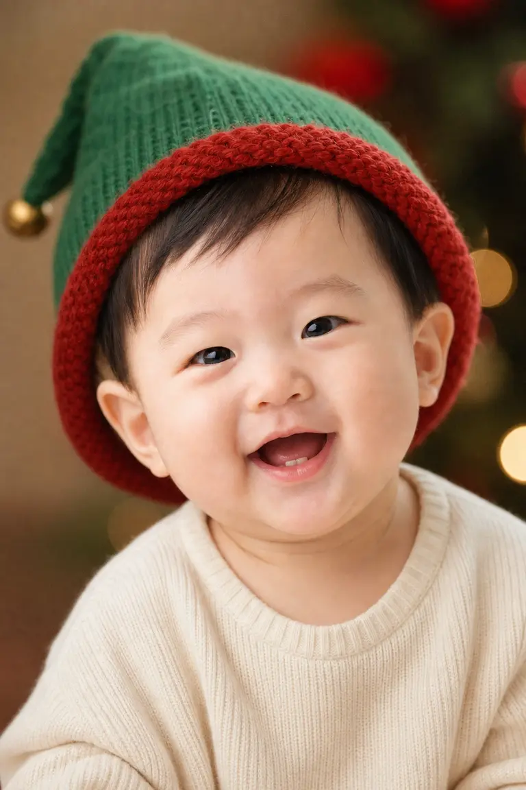 엘프 니트모자 클로즈업