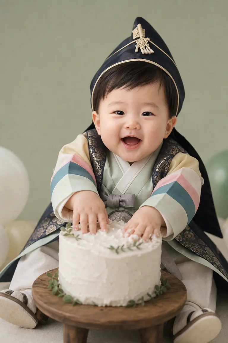 한복 케이크 컷