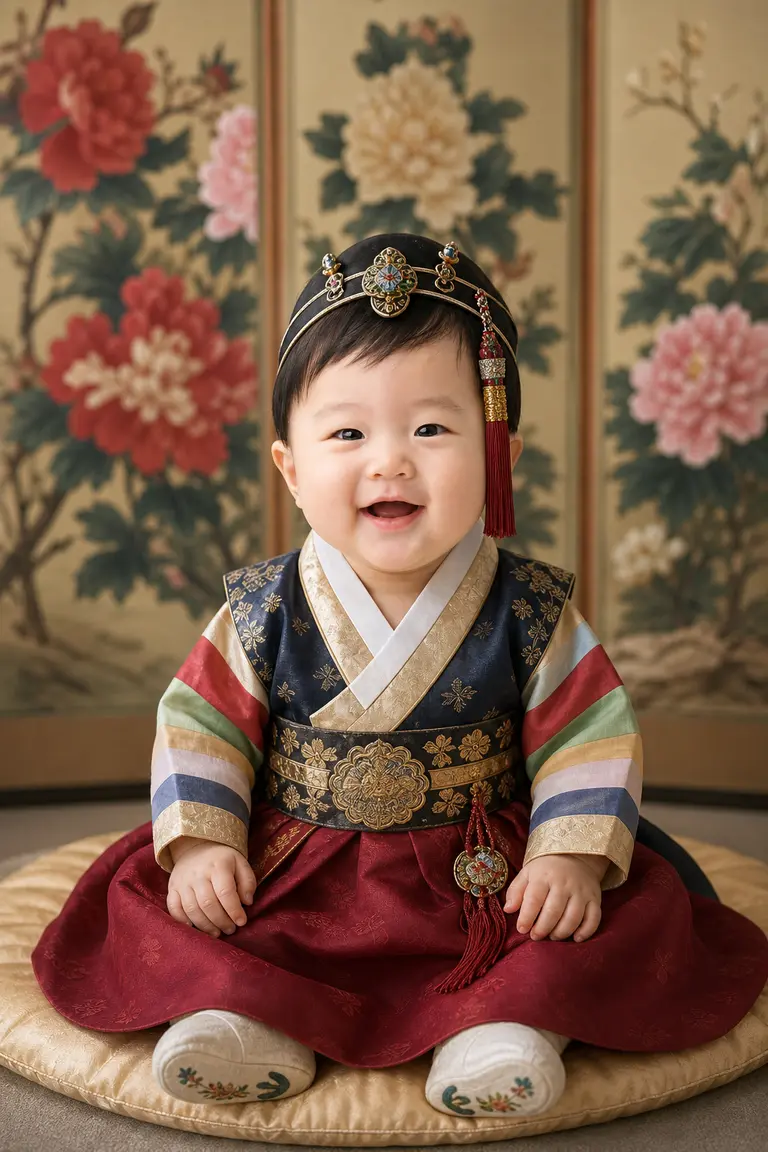 화문 병풍 정면 정장컷
