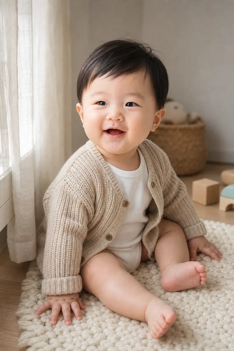 창가 니트 햇살