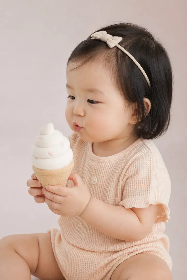 아이스크림 파스텔 옆모습
