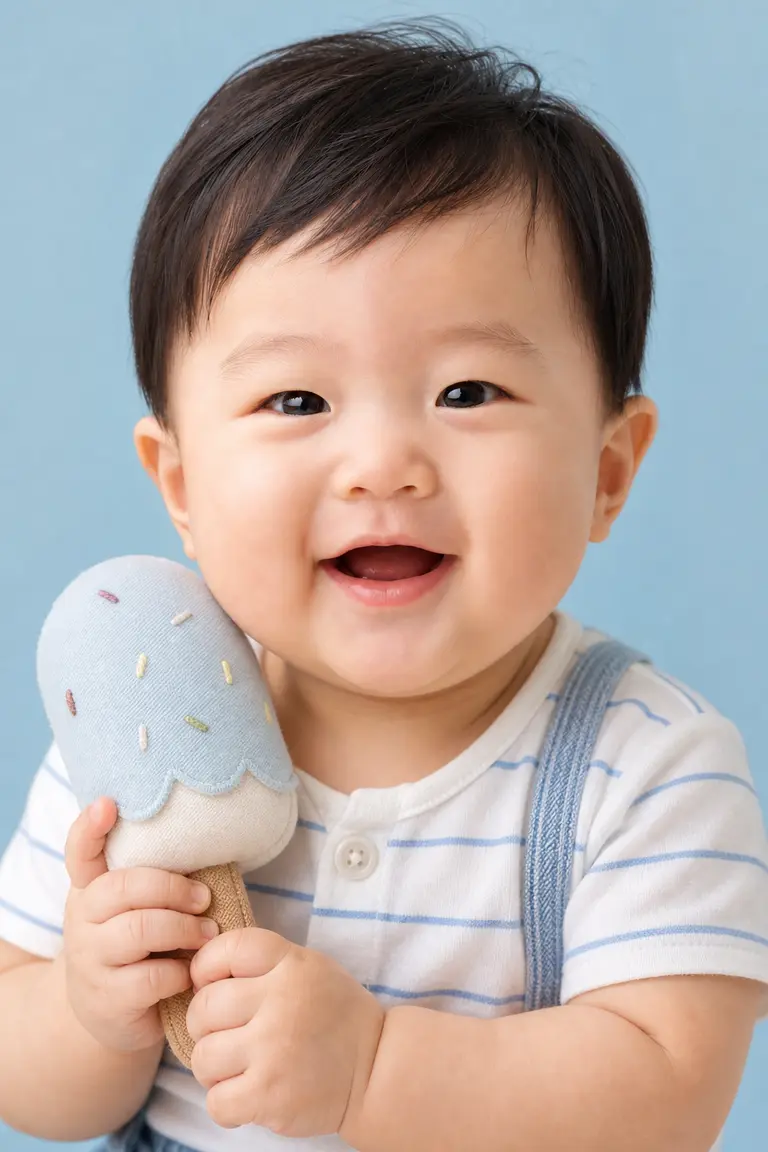 하늘색 스튜디오 아이스바 클로즈업