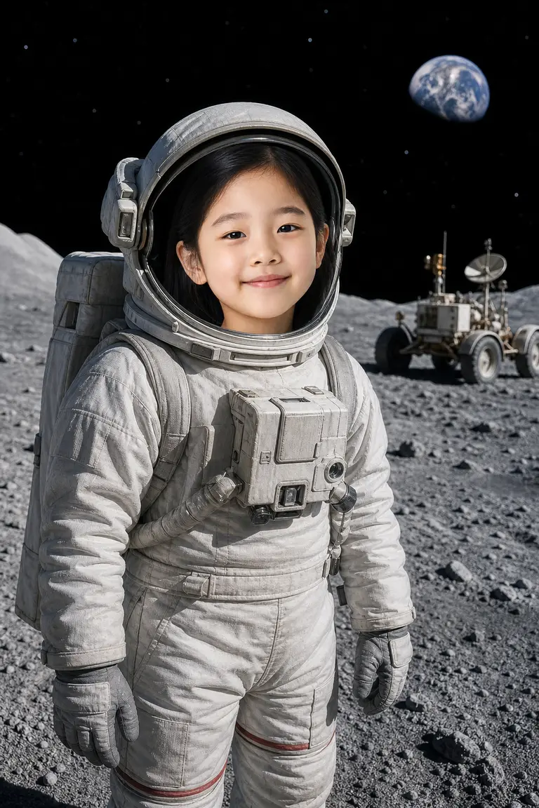 우주비행사 달 표면