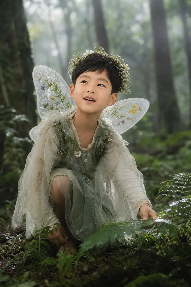 이슬 맺힌 숲속 요정