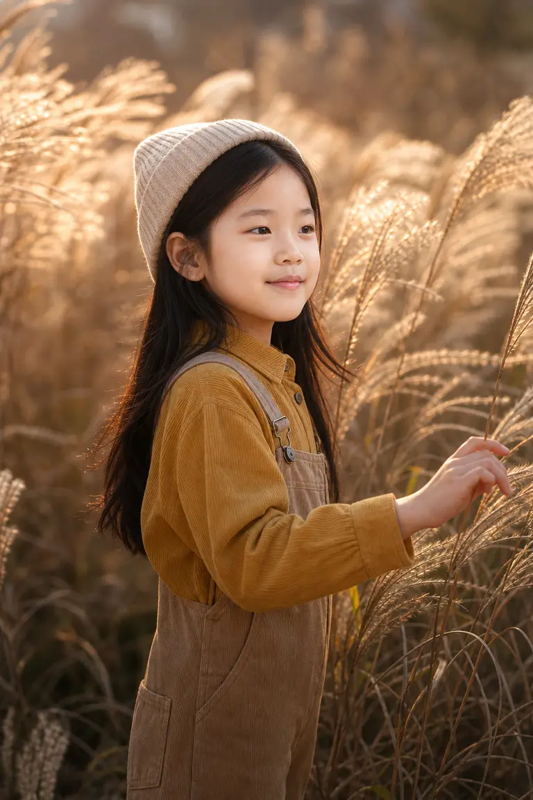 가을 갈대밭 옆모습
