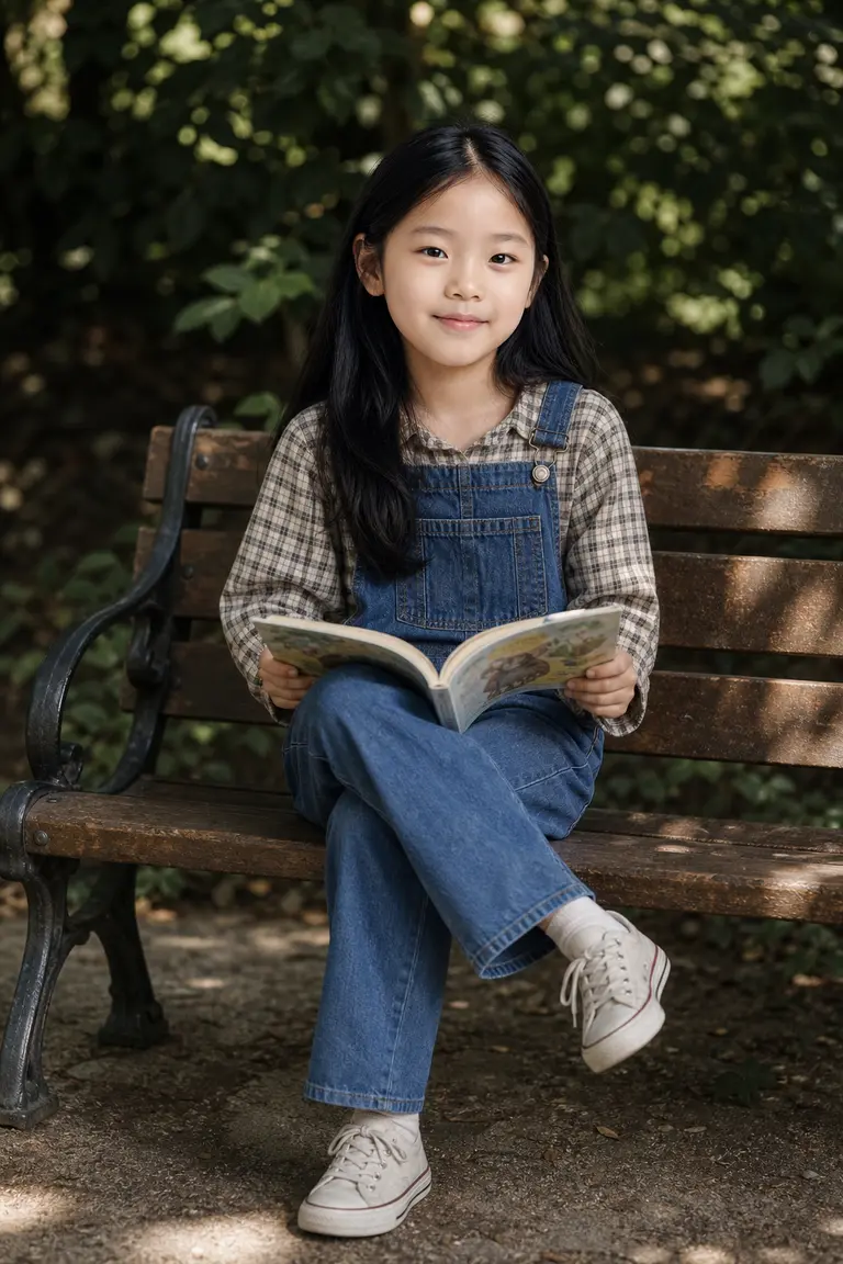 공원 벤치 책읽기