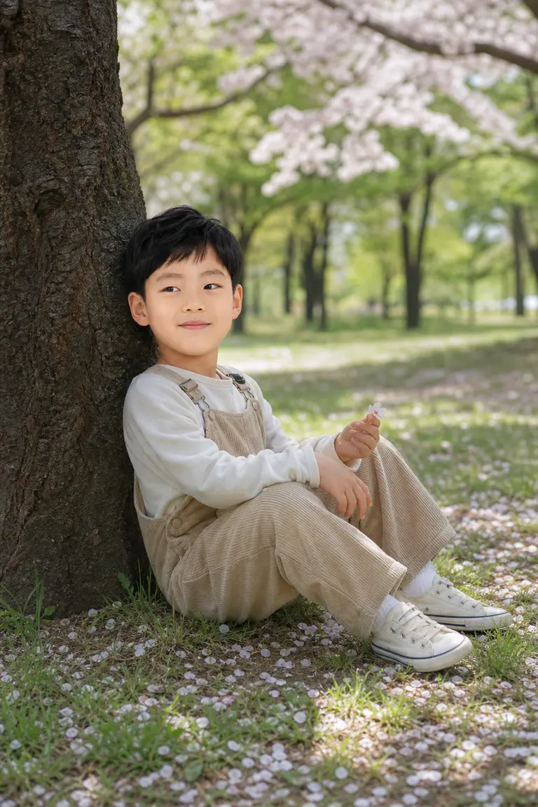벚꽃나무 아래 앉은 캔디드