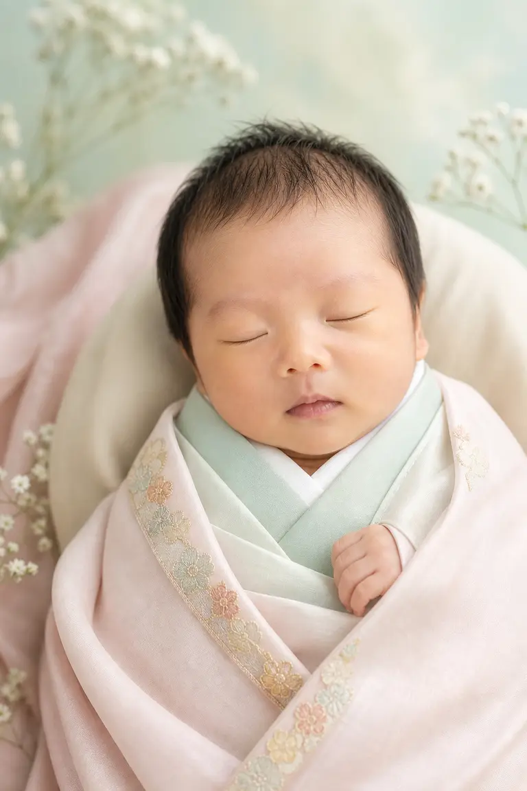 오방색 보자기 봄 파스텔