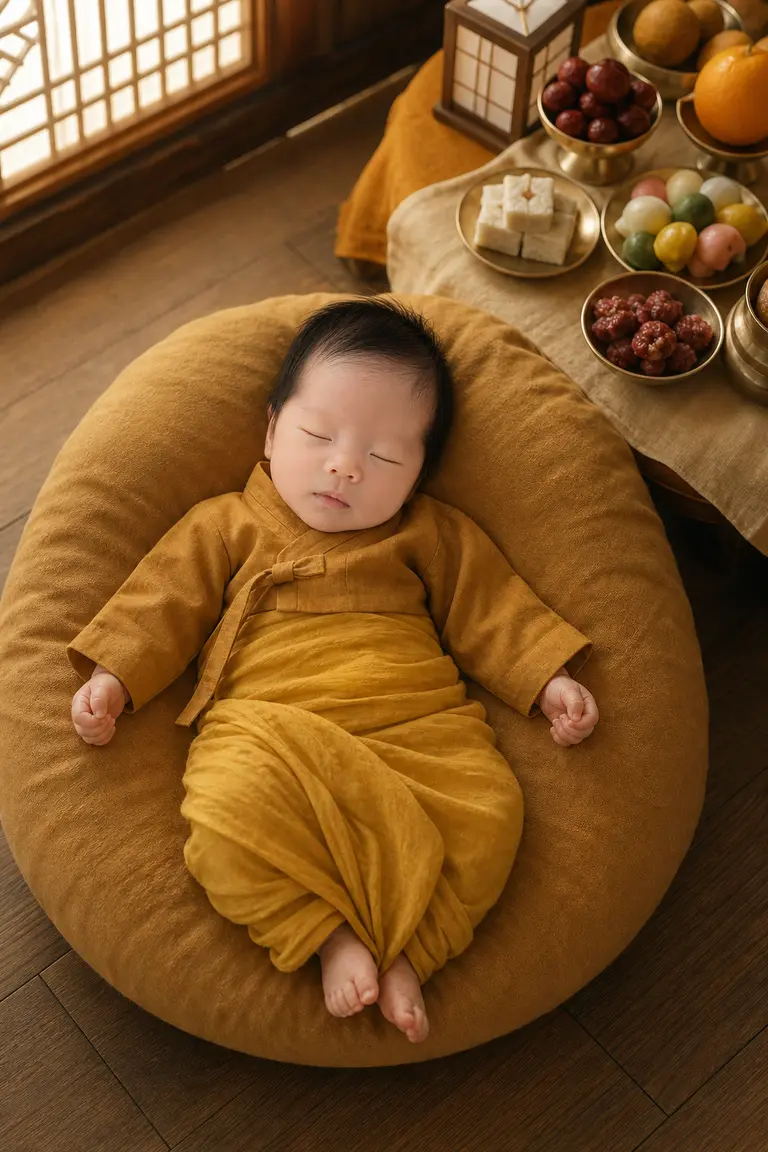 한옥 머스타드 백일상 전신