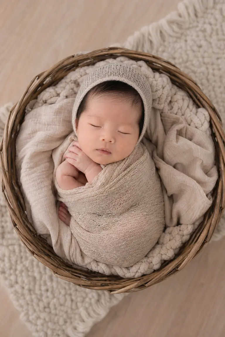 라탄 바구니 탑다운 뉴트럴