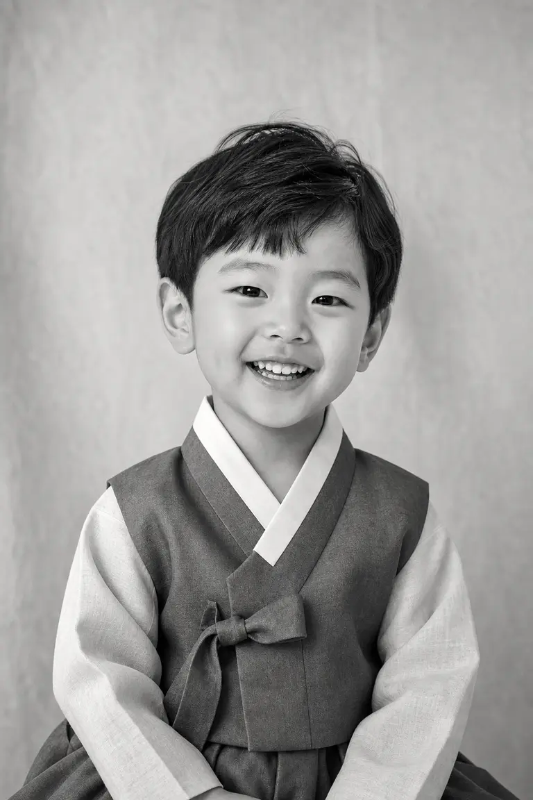 한복 흑백 정통 초상