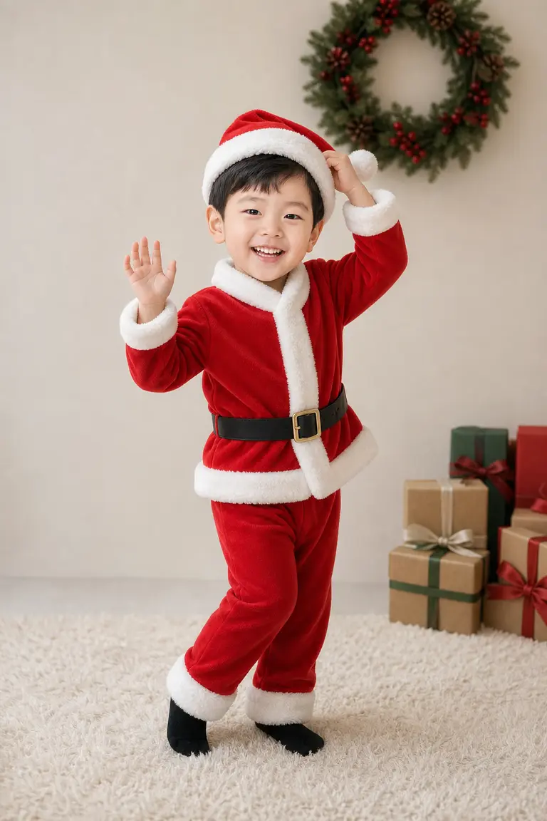 꼬마 산타 전신 웃음 컷
