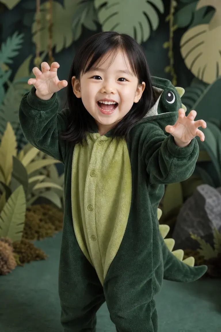 두툼한 공룡 인형 포효
