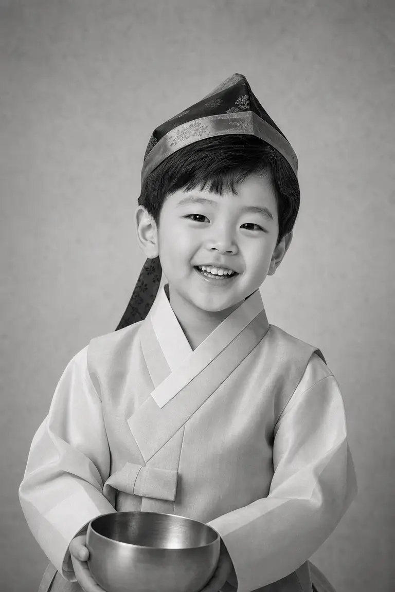 흑백 파인아트 - 한지 배경
