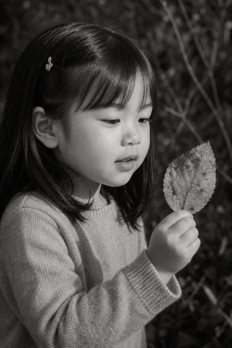 가을 흑백 옆모습 파인아트
