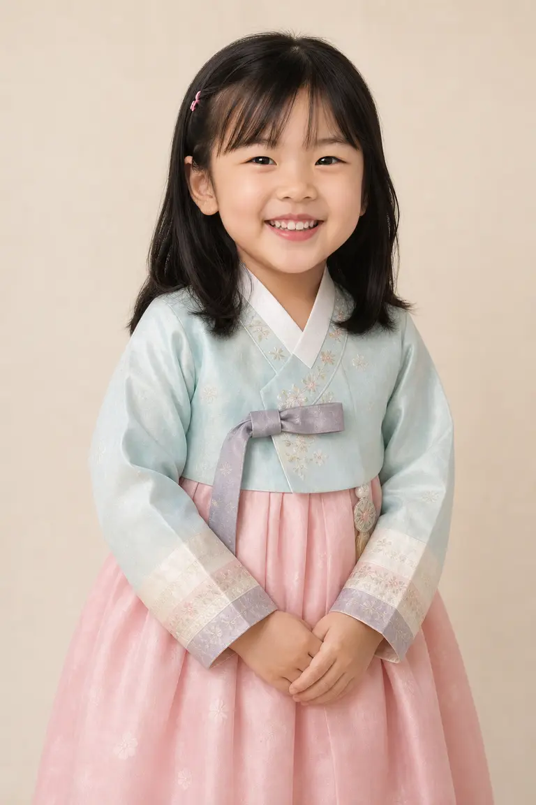 한복 아이보리 전통 정면