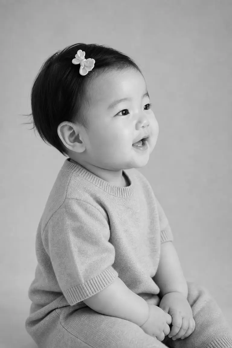 측면 그레이 포트레이트