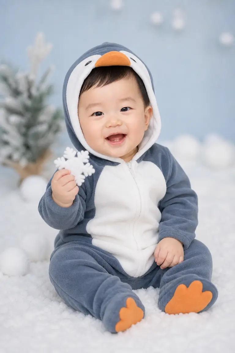 아이스블루 펭귄 · 겨울 전신 스냅