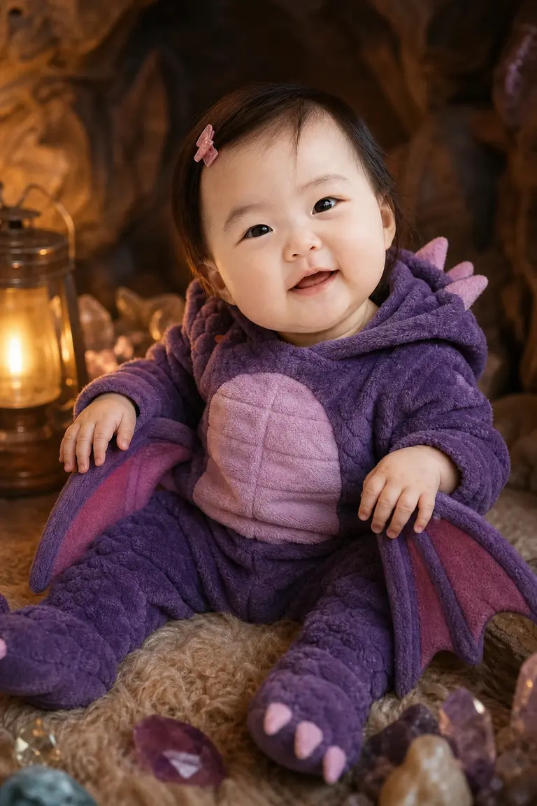 두툼한 드래곤 인형 후드