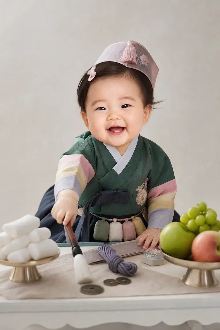 모던 돌상 돌잡이 컷