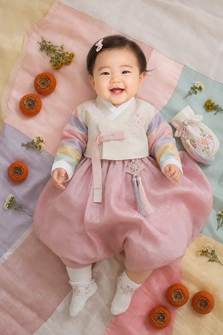 오방색 한복 탑다운