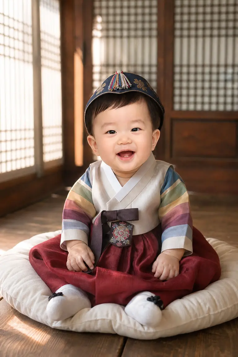한옥 자연광 색동 반돌