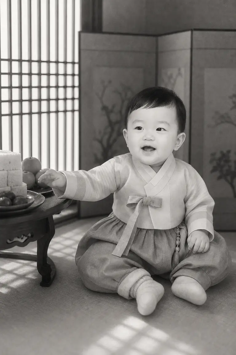 흑백 한옥 돌상 파인아트