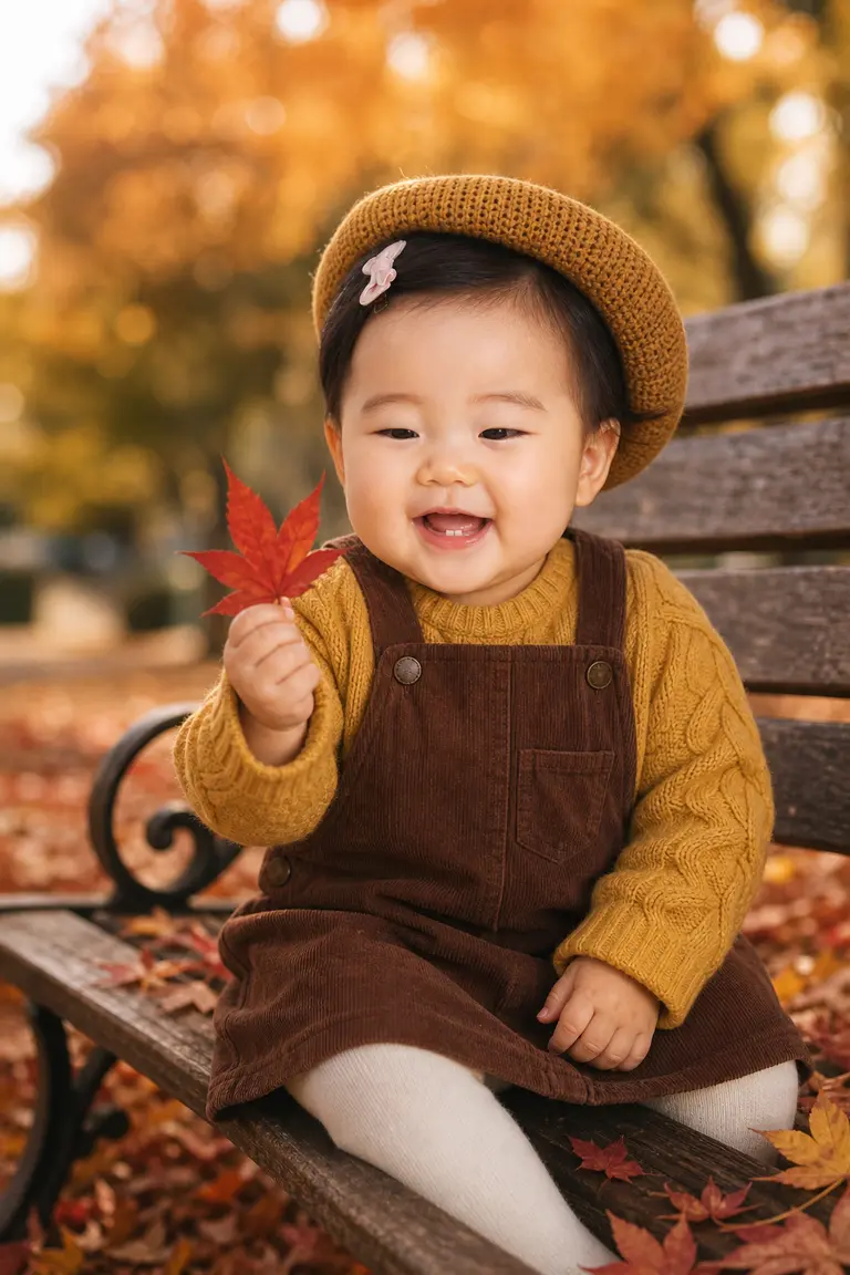가을 단풍 벤치