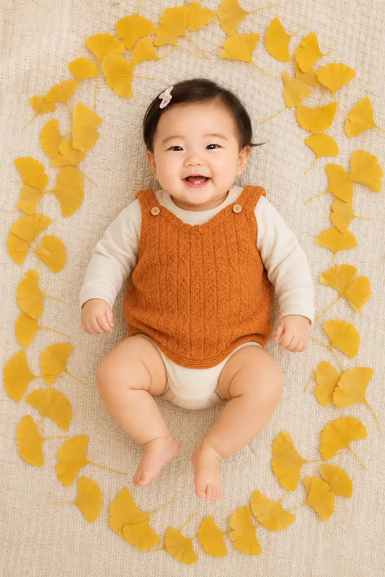 은행잎 탑다운 플랫레이