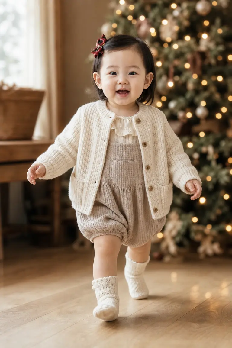트리 불빛 사이 첫 발걸음