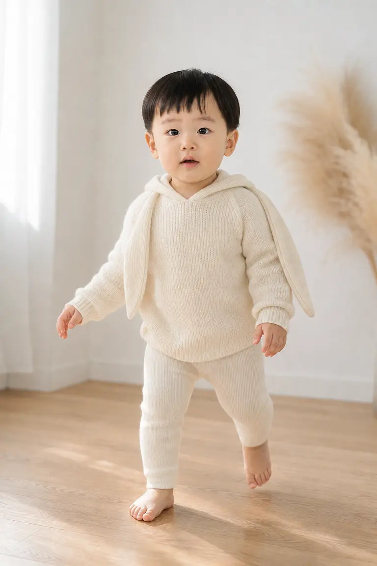토끼 후드 창가 햇살