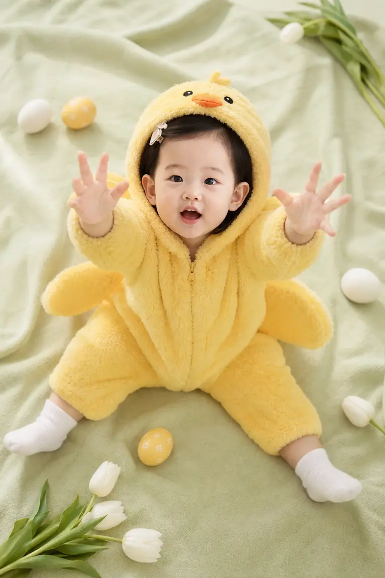 병아리 노랑 봄날 탑다운