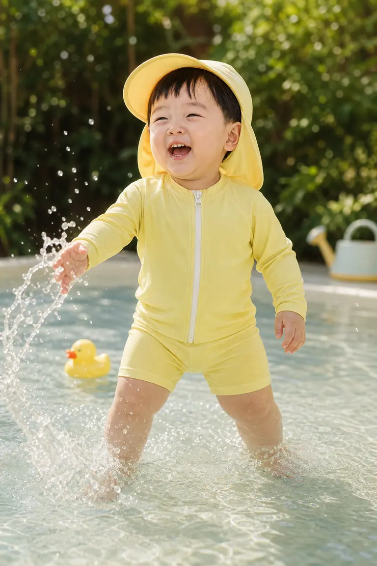 오리 여름 물놀이 래시가드