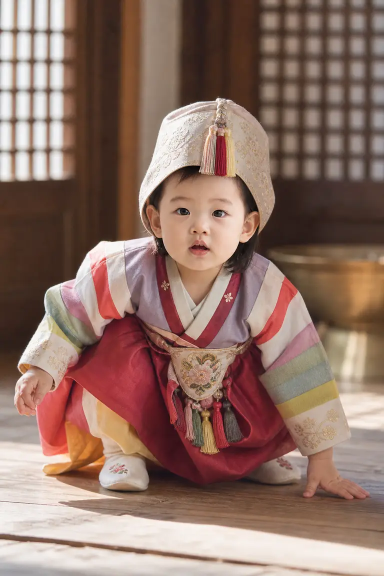 한옥 마루 색동저고리 (여아 대표)