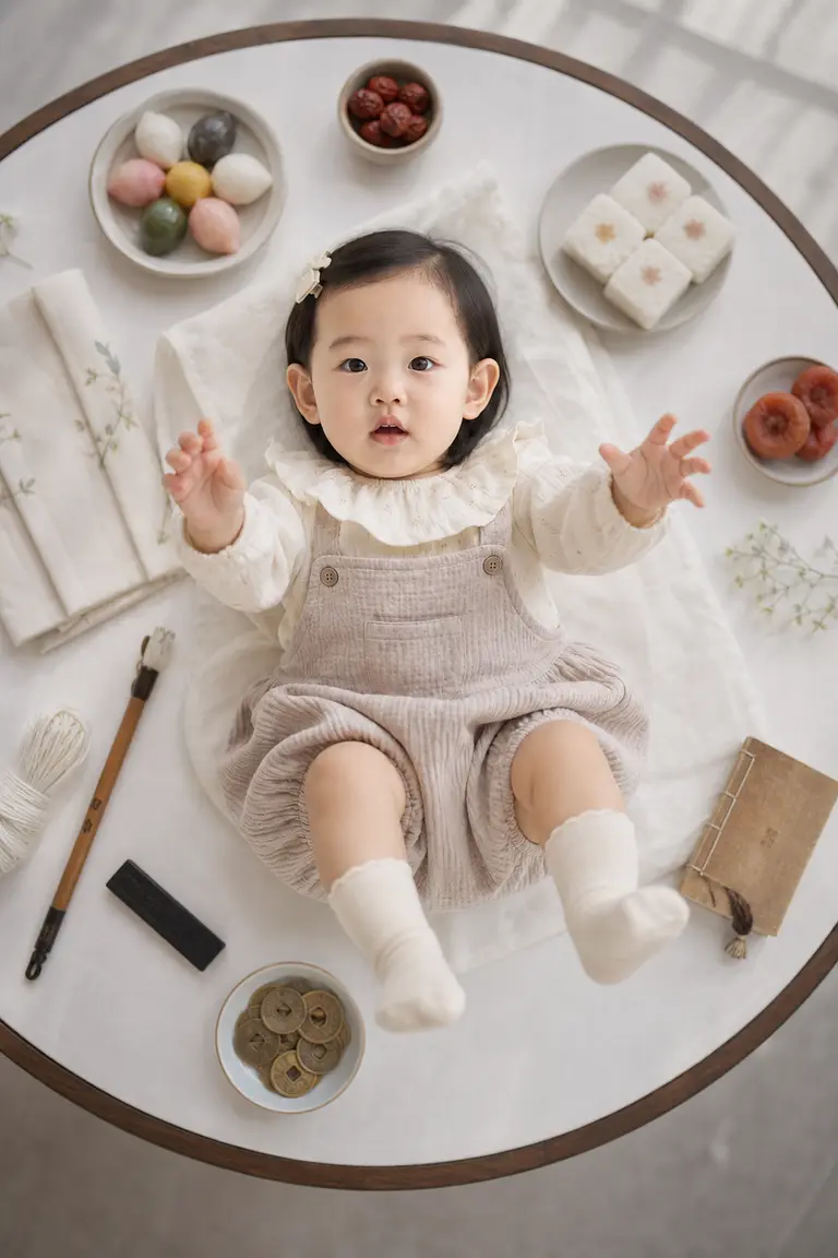 위에서 본 돌상 플랫레이