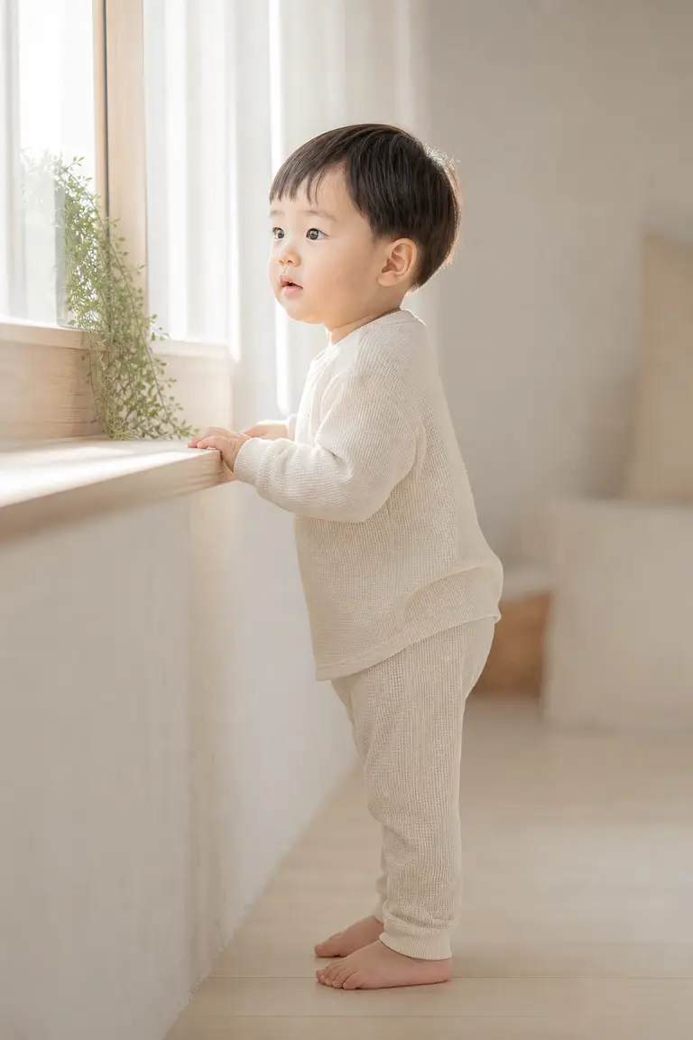 창가 옆모습 역광