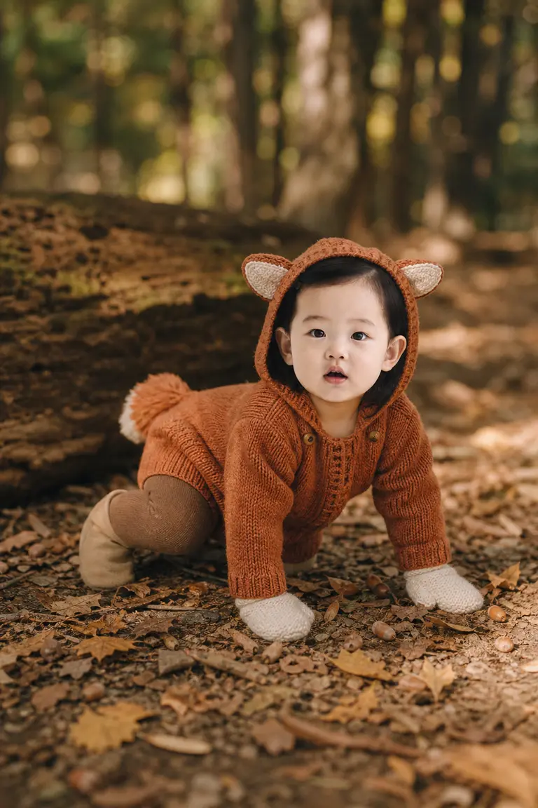 숲속 아기여우 니트 코스튬