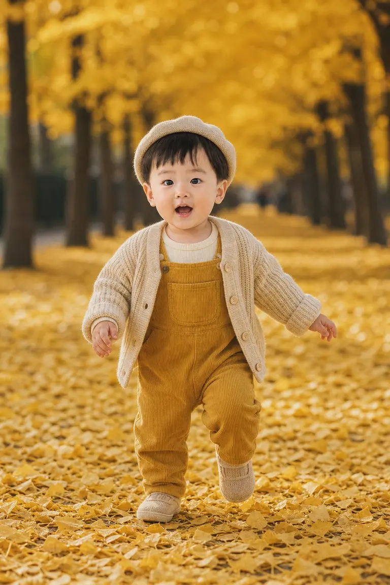 은행나무 황금길 아장아장