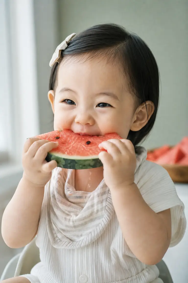 수박 한 입 클로즈업