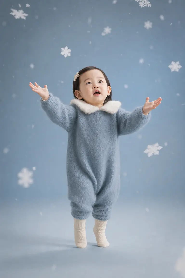 블루 톤 눈송이 스튜디오